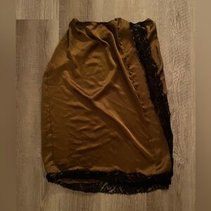 Gorgeous Bronze New Never Worn Victoria’s Secret Button Up Lace Skirt M NWOT